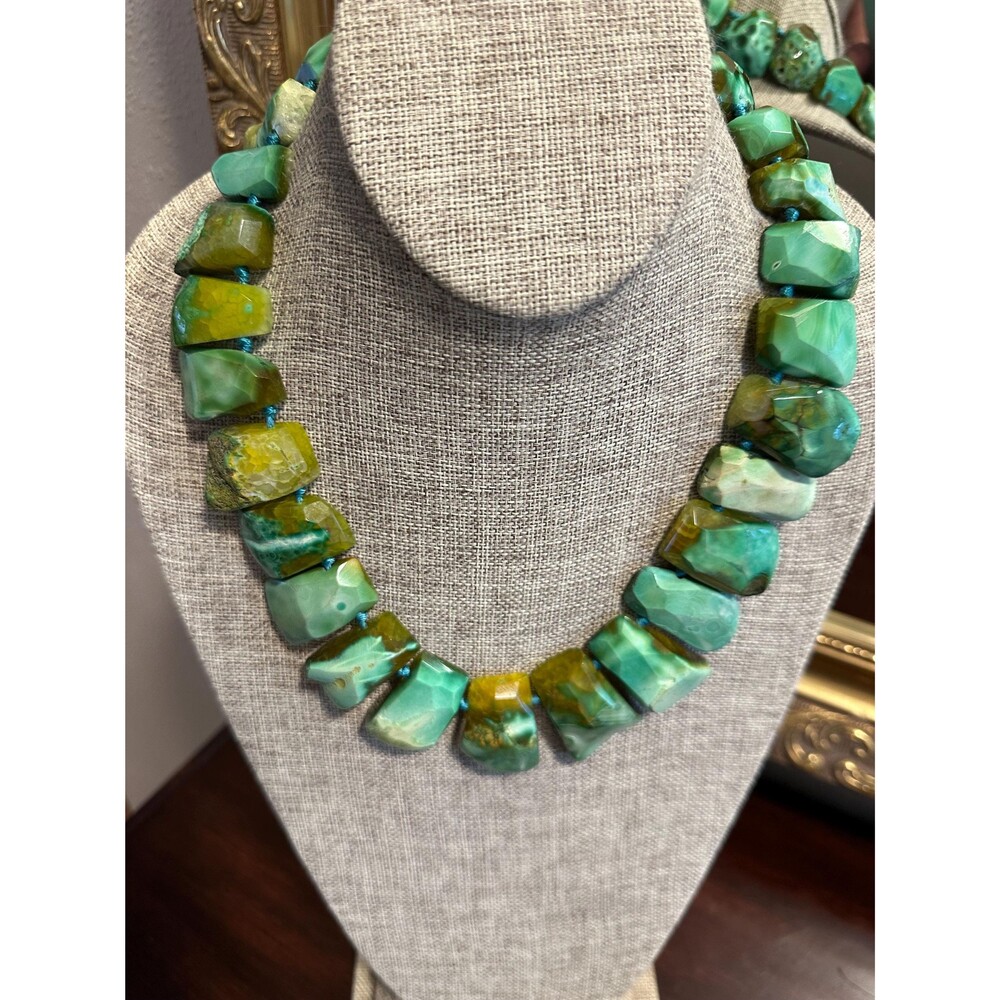 Iris & Lily London Chunky Turquoise Agate Necklace – LUC 925